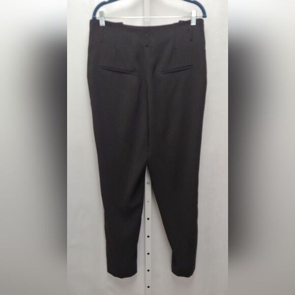 H&M High Rise Pleated Pants Trousers Sz 10 Black - Picture 2 of 12